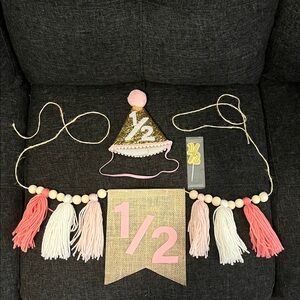 Pink and Gold 1/2 Birthday Set